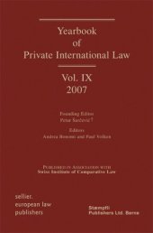 book Yearbook of Private International Law: Volume IX 2007