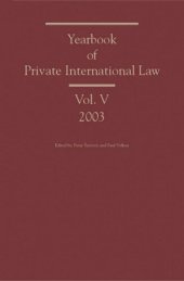 book Yearbook of Private International Law: Volume V 2003