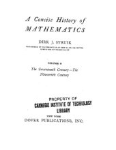 book Concise History of Mathematics Volume II The Seventeenth Century - The Nineteenth Century