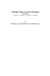 book Women and Property in Morocco: Their Changing Relation to the Process of Social Stratification in the Middle Atlas