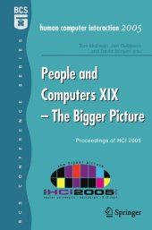 book People and Computers XIX - The Bigger Picture: Proceedings of HCI 2005 (BCS Conference)