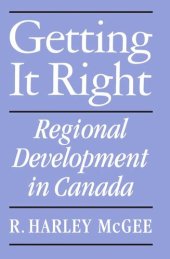 book Getting It Right: Regional Development in Canada