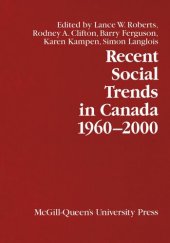 book Recent Social Trends in Canada, 1960-2000