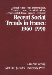 book Recent Social Trends in France, 1960-1990