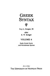 book Greek Syntax: Early Greek Poetic and Herodotean Syntax