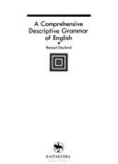 book A Comprehensive Descriptive Grammar of English