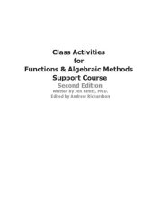 book Class Activities For Math 109: Support For Functios & Algebraic Methods