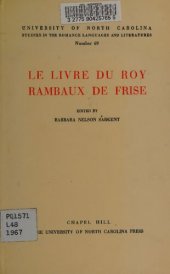 book Le Livre du Roy Rambaux de Frise