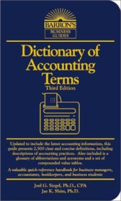 book Dictionary of Accounting Terms (Barron's Business Guides)