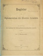 book Register zum Diplomatarium des Klosters Arensbök