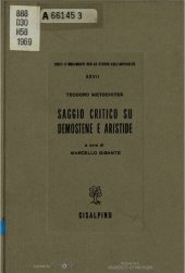 book Teodoro Metochites : Saggio critico su Demostene e Aristide