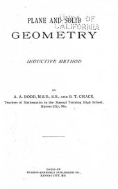 book Plane and Solid Geometry: Inductive Method