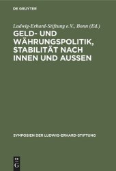 book Geld- und Währungspolitik, Stabilität nach innen und aussen