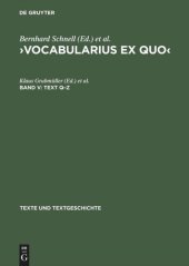 book ›Vocabularius Ex quo‹: Band V Text Q–Z