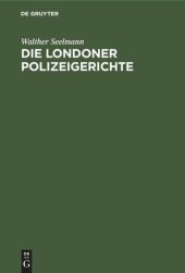 book Die Londoner Polizeigerichte