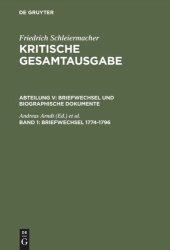 book Kritische Gesamtausgabe. Band 1 Briefwechsel 1774-1796: (Briefe 1-326)