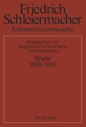 book Kritische Gesamtausgabe. Kommentarband 1 Briefwechsel 1808-1810: Kommentarband