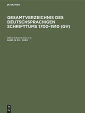 book Gesamtverzeichnis des deutschsprachigen Schrifttums 1700–1910 (GV): Band 25 Co - Coro