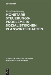 book Monetäre Steuerungsprobleme in sozialistischen Planwirtschaften