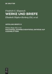 book Werke und Briefe: Nachträge, Stammbucheinträge, Einträge auf Albumblättern