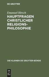 book Hauptfragen christlicher Religionsphilosophie