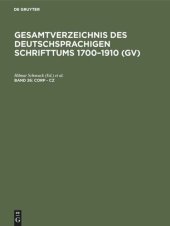 book Gesamtverzeichnis des deutschsprachigen Schrifttums 1700–1910 (GV): Band 26 Corp - Cz