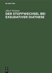 book Der Stoffwechsel bei exsudativer Diathese