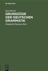 book Grundzüge der deutschen Grammatik