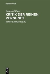 book Kritik der reinen Vernunft