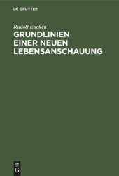 book Grundlinien einer neuen Lebensanschauung