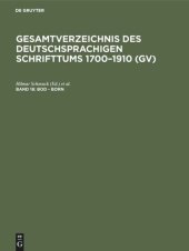 book Gesamtverzeichnis des deutschsprachigen Schrifttums 1700–1910 (GV): Band 18 Bod - Born