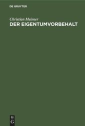 book Der Eigentumvorbehalt