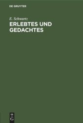 book Erlebtes und Gedachtes: Kriegsreden