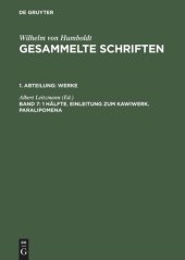 book Gesammelte Schriften: Band 7 1 Hälfte. Einleitung zum Kawiwerk. Paralipomena