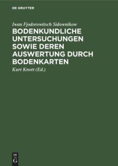 book Bodenkundliche Untersuchungen sowie deren Auswertung durch Bodenkarten