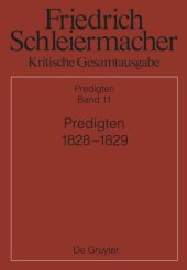 book Kritische Gesamtausgabe: Band 11 Predigten 1828-1829