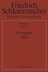 book Kritische Gesamtausgabe: Band 8 Predigten 1824