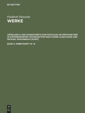 book Nietzsche Werke: Band 5 Arbeitsheft W I 8