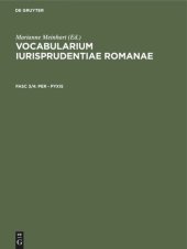 book Vocabularium iurisprudentiae Romanae: Fasc 3/4 per - pyxis