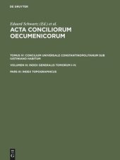 book Acta conciliorum oecumenicorum: Pars III Index topographicus