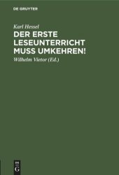 book Der erste Leseunterricht muss umkehren!