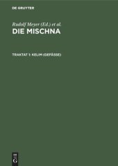 book Die Mischna: Traktat 1 Kelim (Gefäße)