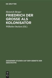 book Friedrich der Grosse als Kolonisator