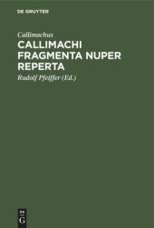 book Callimachi fragmenta nuper reperta