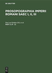 book Prosopographia Imperii Romani Saec I, II, III: (P - Z)