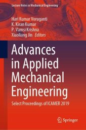 book Advances in Applied Mechanical Engineering: Select Proceedings of ICAMER 2019 (Lecture Notes in Mechanical Engineering)