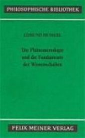 book Die Phänomenologie und die Fundamente der Wissenschaften