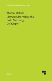 book Elemente der Philosophie. Erste Abteilung: Der Körper