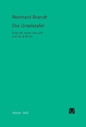 book Die Urteilstafel: Kritik der reinen Vernunft A 67–76; B 92–101