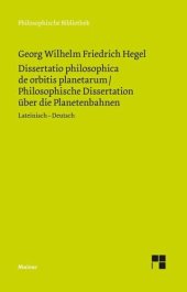 book Dissertatio philosophica de orbitis planetarum. Philosophische Dissertation über die Planetenbahnen